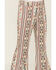 Image #2 - Panhandle Girls' Southwestern Striped Button Flare Stretch Denim Jeans, , hi-res