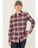 Image #1 - Ariat Women's Rebar Plaid Print DuraStretch Long Sleeve Button-Down Flannel Work Shirt, Grey, hi-res
