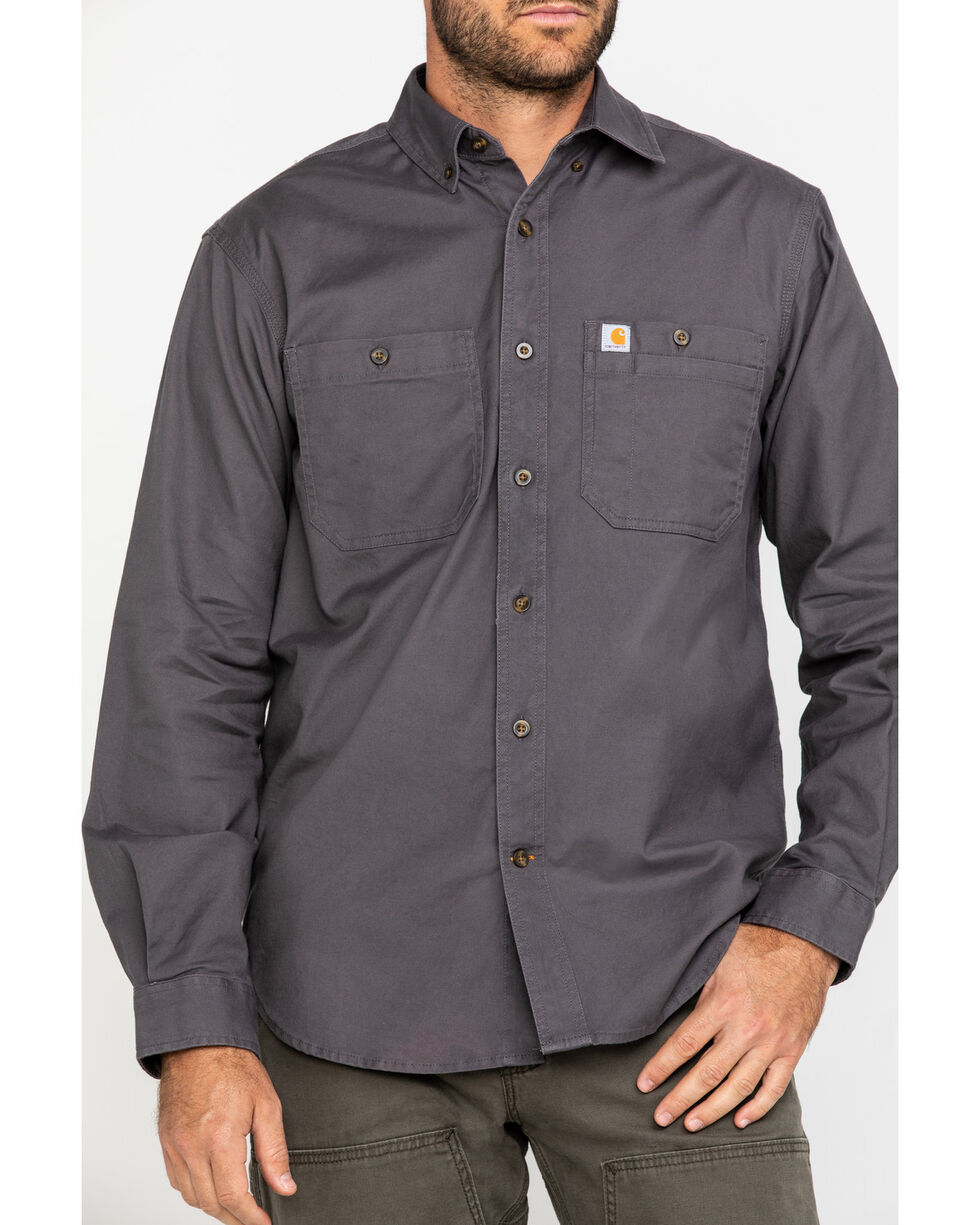 Carhartt Mens Rugged Flex Hamilton Solid Long Sleeve Shirt