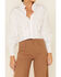 Image #3 - HYFVE Women's Solid White Pleated Button-Down Gathered Western Top , , hi-res