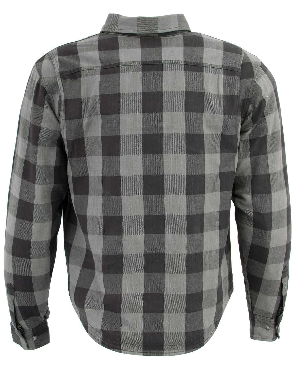 Image #3 - Milwaukee Performance Men's Aramid Checkered Plaid Biker Shirt - Big & Tall, Dark Grey, hi-res