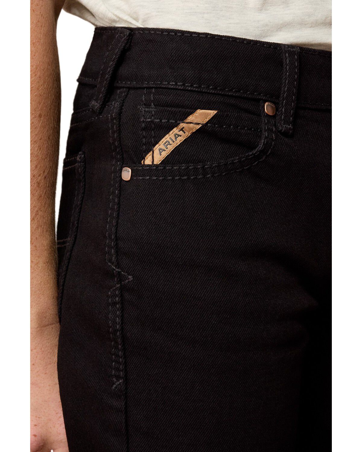 Image #3 - Ariat Boys' B4 Relaxed Bootcut Stretch Denim Jeans, Black, hi-res
