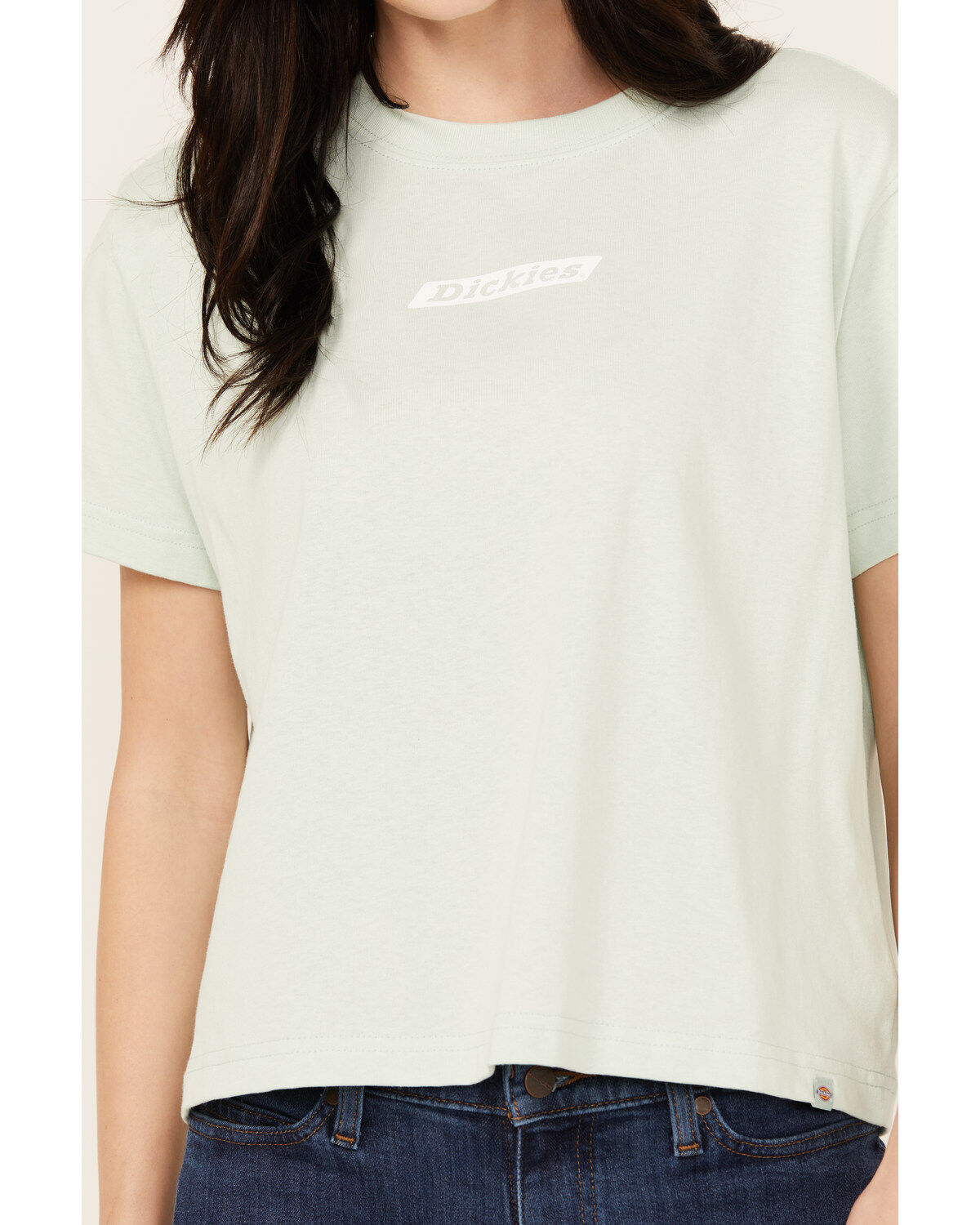 Image #3 - Dickies Women's Logo Short Sleeve Graphic Tee, Light Blue, hi-res