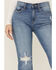 Image #2 - Sneak Peek Women's Medium Dark Wash High Rise Distressed Knee Straight Jean, , hi-res