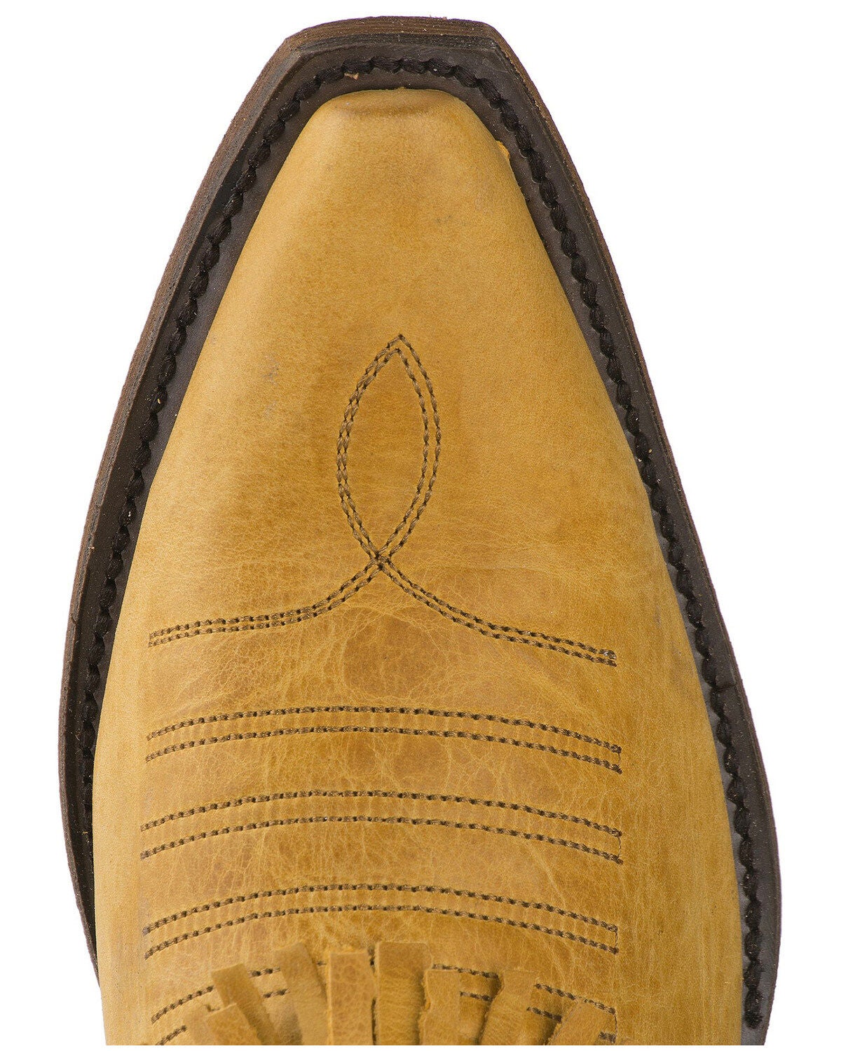 mustard fringe booties