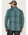Image #4 - Moonshine Spirit Men's Marble Crackle Plaid Long Sleeve Snap Western Shirt, Navy, hi-res