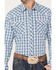Image #3 - Wrangler 20x Men's Plaid Print Long Sleeve Snap Western Shirt, Teal, hi-res