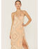 Image #4 - Wild Moss Women's Satin Printed Keyhole Slip Midi Dress, Orange, hi-res