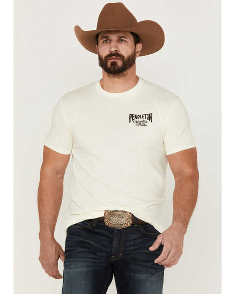 Pendleton Men's Rodeo Rider Graphic T-Shirt , Cream, hi-res