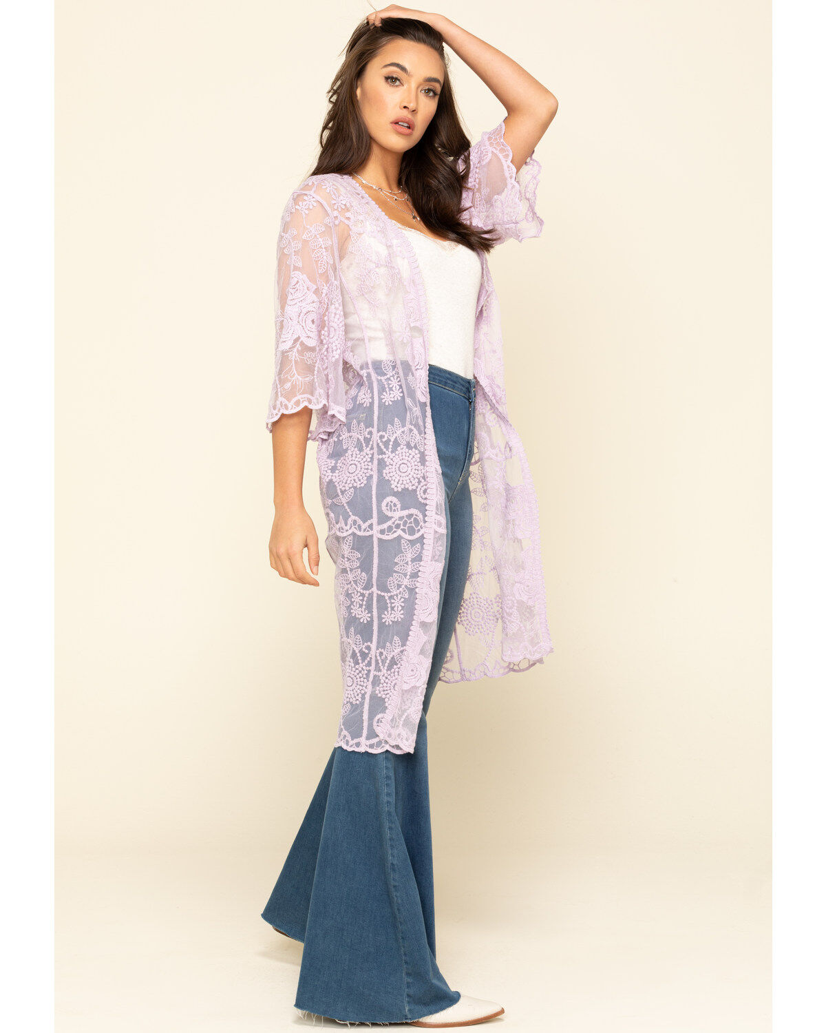 Image #6 - Shyanne Women's Lace Duster Kimono, , hi-res