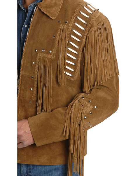 Image #2 - Liberty Wear Bone Fringed Leather Jacket, Tobacco, hi-res