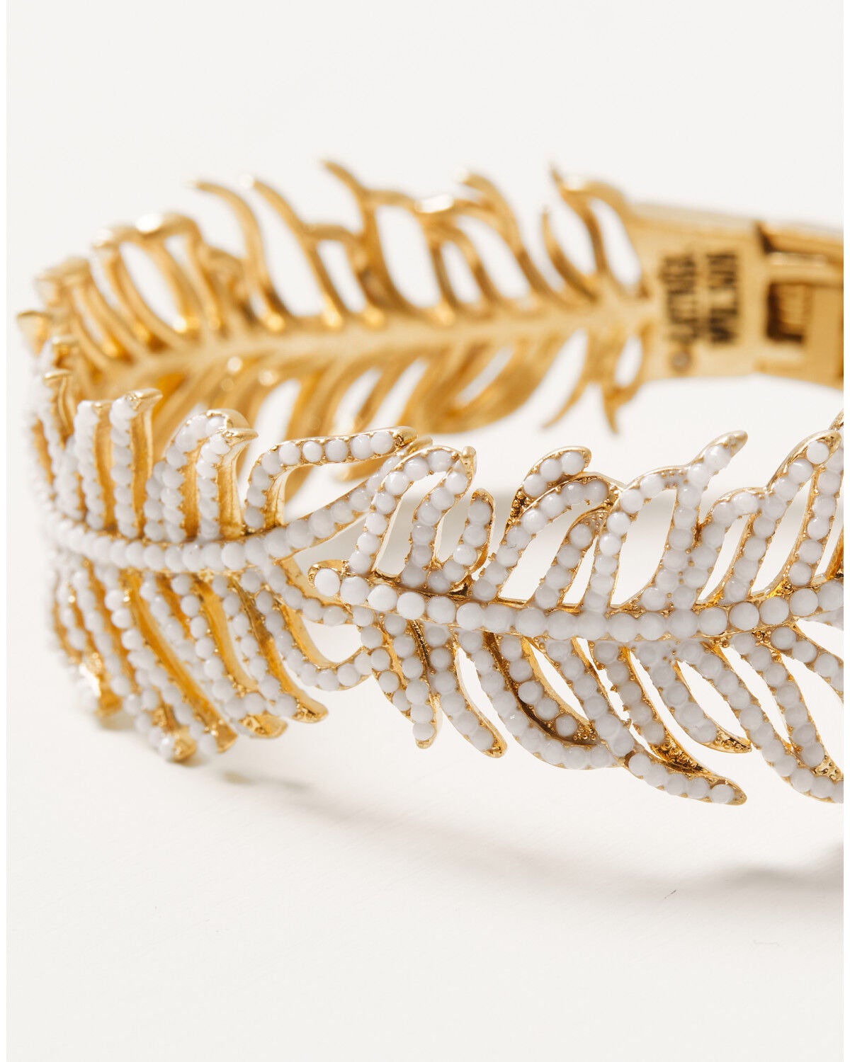 Image #2 - Lainey Wilson Women's Feather Bangle Bracelet, Gold, hi-res