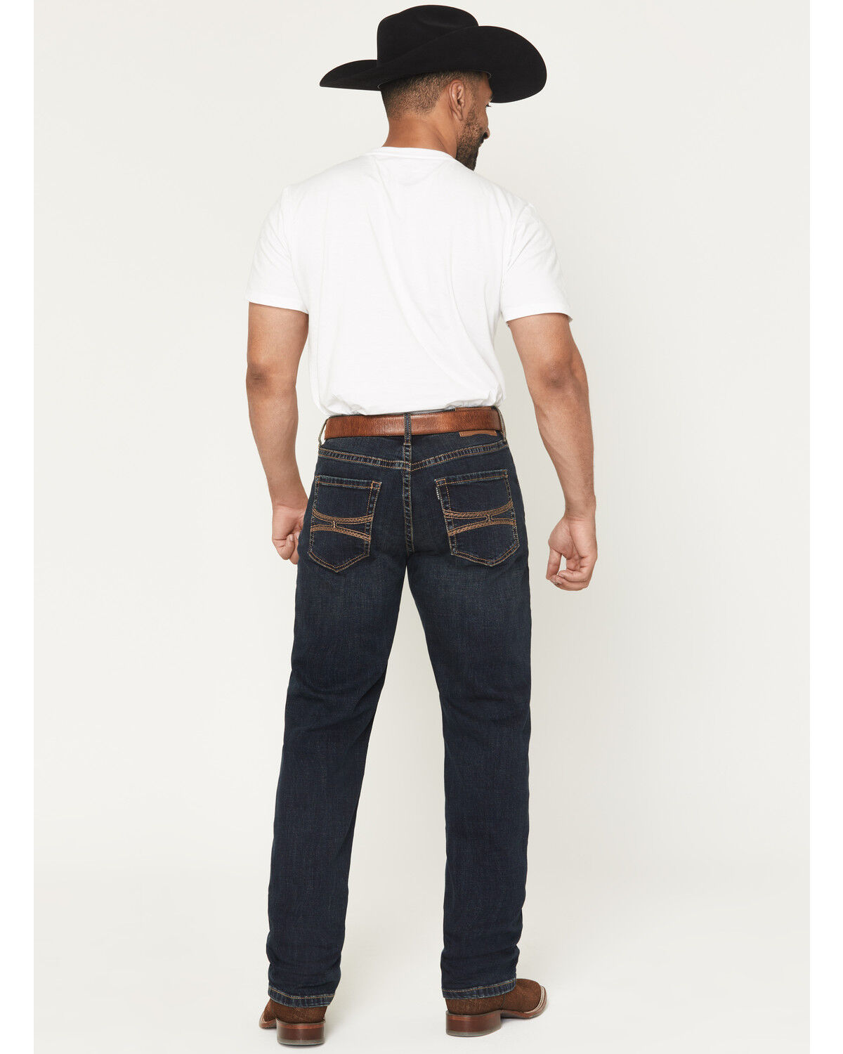 Image #3 - Hooey by Rock Men's Dark Wash Double Barrel Stackable Bootcut Denim Jeans, Dark Wash, hi-res