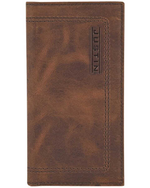 Justin Men's Rodeo Leather Wallet, Brown, hi-res