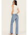 Image #3 - Rolla's Women's Carlson Medium Wash Low Rise East Coast Stretch Flare Jeans, Medium Wash, hi-res