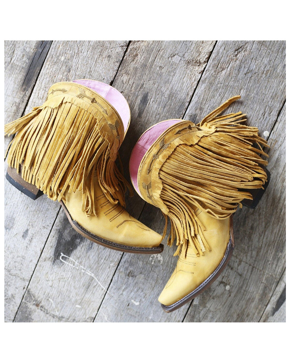 mustard colored booties