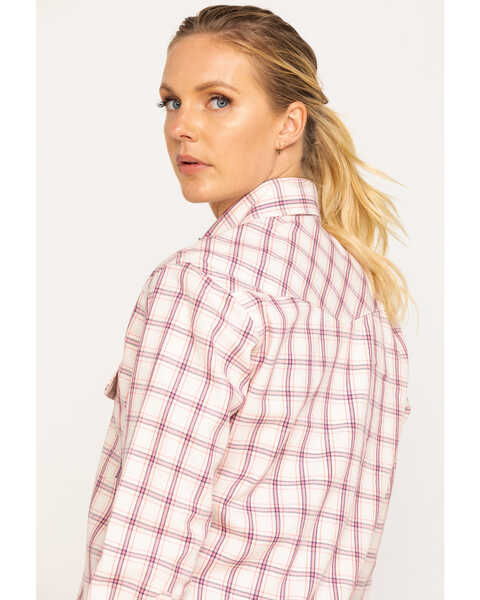 Image #5 - Wrangler Women's Pink FR Plaid Shirt , , hi-res