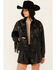Image #1 - Wrangler Women's Wild Oversized Faux Leather Fringe Jacket, Black, hi-res