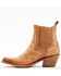Liberty Black Women's Simone Classic Embroidered Pull On Fashion Booties - Snip Toe , Tan, hi-res