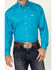 Cinch Men's Solid Long Sleeve Button-Down Western Shirt, Teal, hi-res