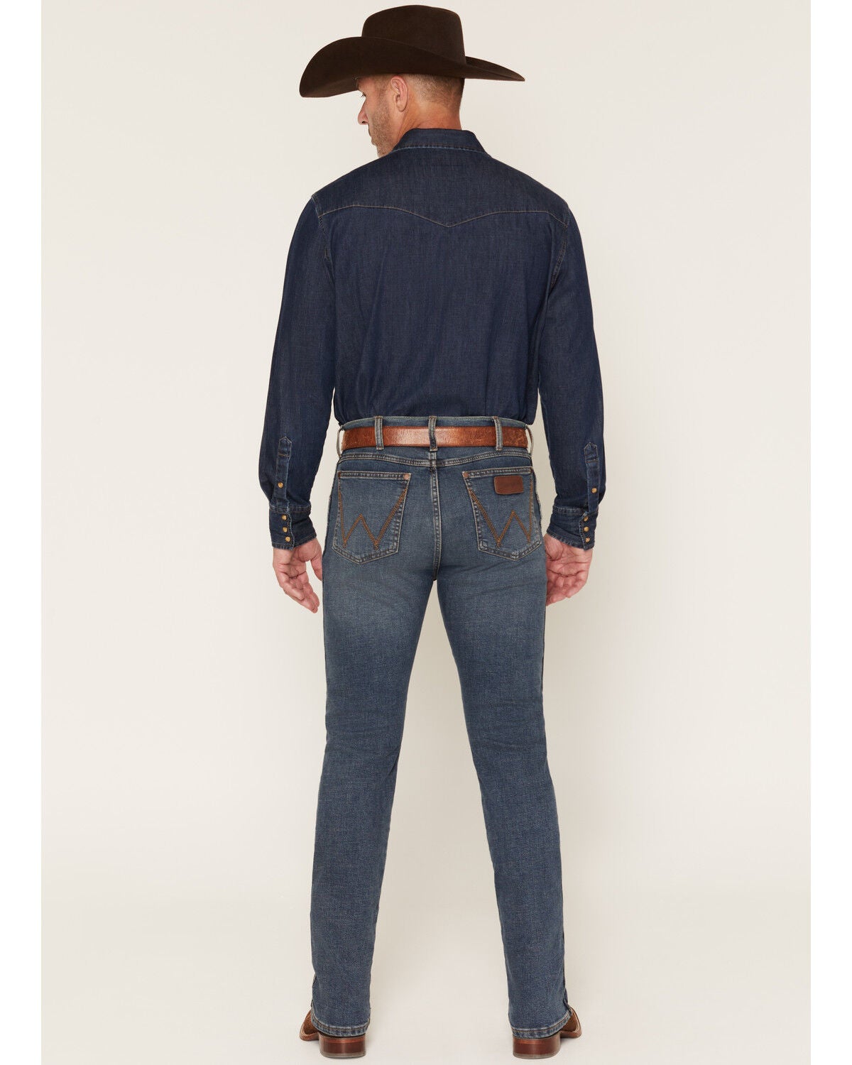 Image #3 - Wrangler Retro Men's 88MWZ Whiskey Dark Wash Slim Straight Stretch Denim Jeans, Dark Wash, hi-res