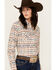 Image #2 - Panhandle Women's Southwestern Print Long Sleeve Snap Western Shirt, Natural, hi-res