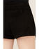 Image #4 - Blue B Women's Mid Rise Faux Suede Studded Fringe Shorts, Black, hi-res