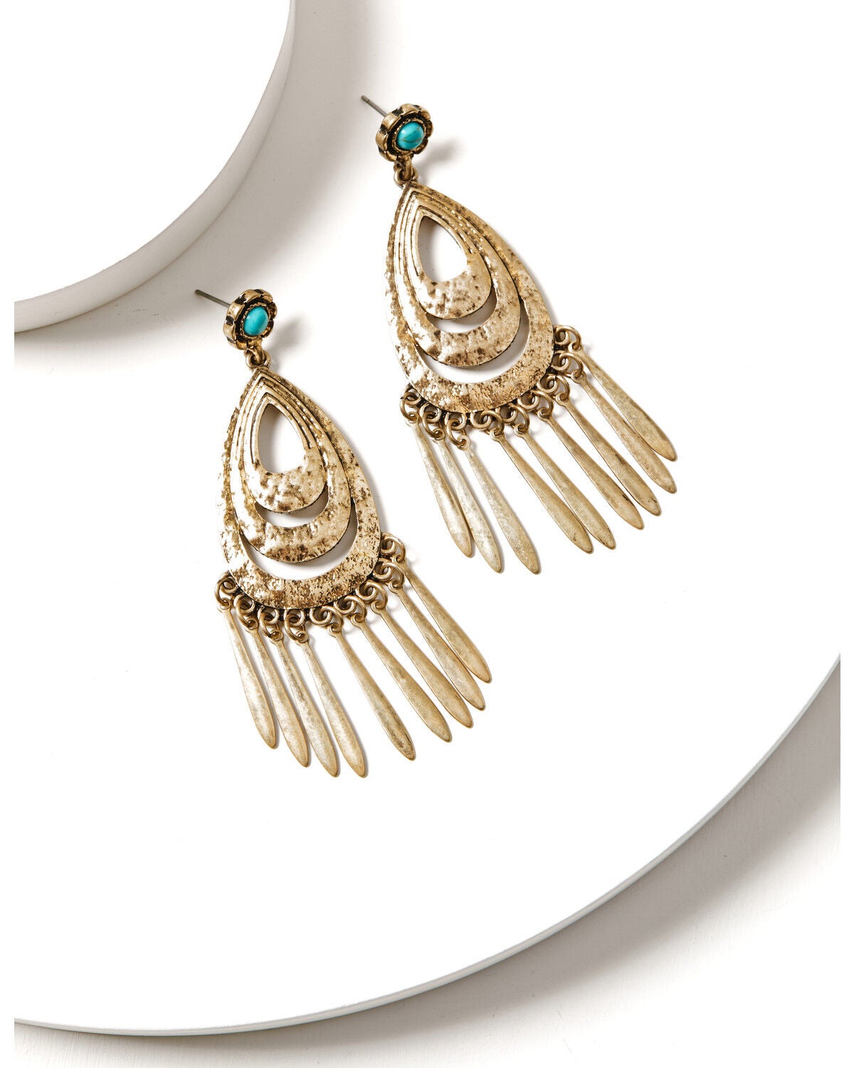 Image #1 - Shyanne Women's Western Romance Chandelier Earrings, Gold, hi-res