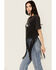 Image #2 - Rock & Roll Denim Women's Hat Short Sleeve Fringe Graphic Tee, Black, hi-res