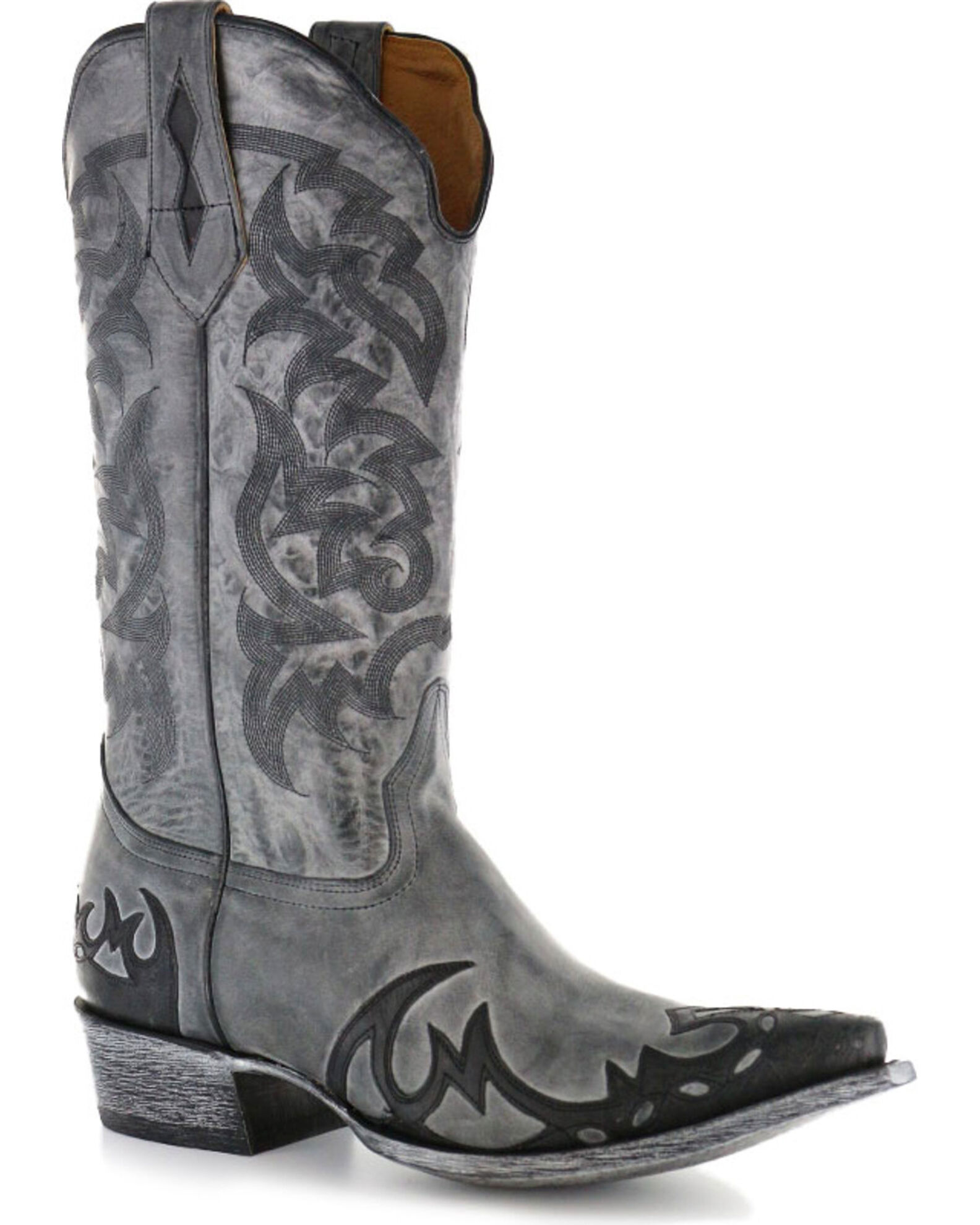 Product Name Moonshine Spirit Men s Distressed Grey Cowboy Boots Snip Toe
