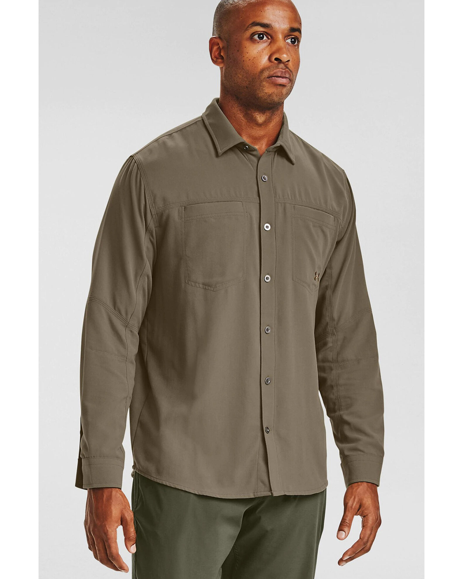 Product Name: Under Armour Men's Green Payload Button Down Long Sleeve Work  Shirt