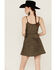 Image #4 - Wild Moss Women's Tie Front Faux Suede Mini Dress, , hi-res