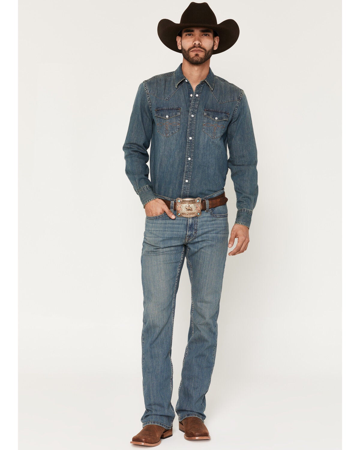 Cody James Men's Bozeman Wash Wyatt Slim Bootcut Stretch Denim