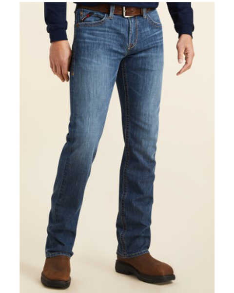 Ariat Men's FR M7 Slim Duralight Stretch Basic Straight Jeans, Indigo, hi-res
