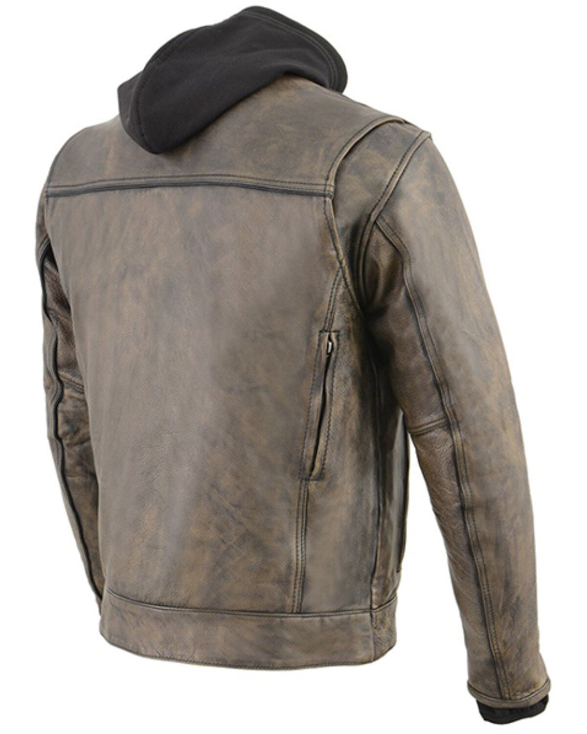 Image #2 - Milwaukee Leather Men's Distressed Utility Pocket Ventilated Concealed Carry Motorcycle Jacket - 4X, Black, hi-res