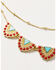Image #2 - Shyanne Women's Fan Layered Necklace, Gold, hi-res