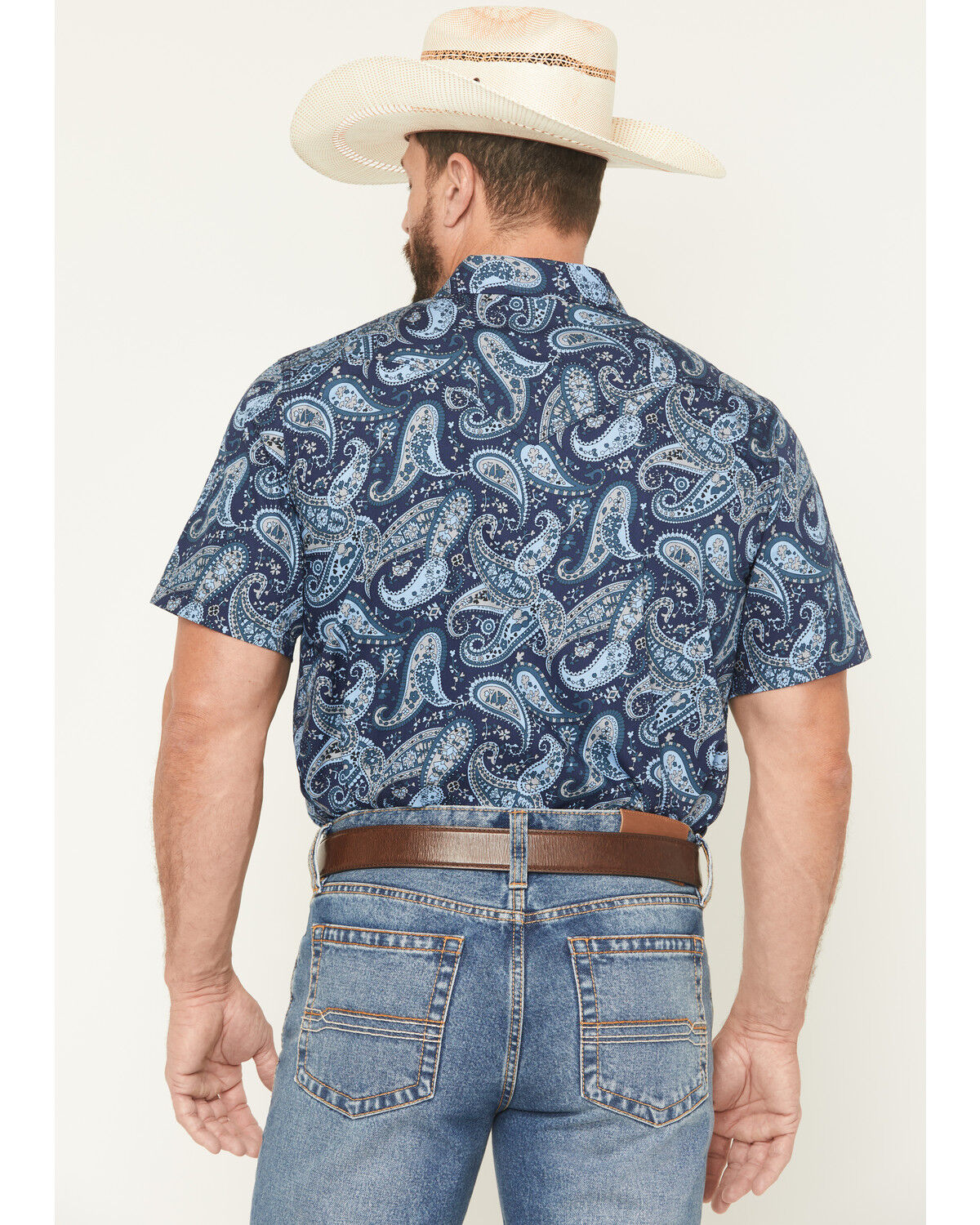 Cody James Men's Westward Paisley Print Short Sleeve Snap Western Shirt