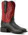 Image #1 - Ariat Women's Round Up Filly Performance Western Boots - Broad Square Toe, Red, hi-res