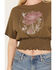 Cleo + Wolf Women's Boxy Short Sleeve Graphic Tee, Olive, hi-res