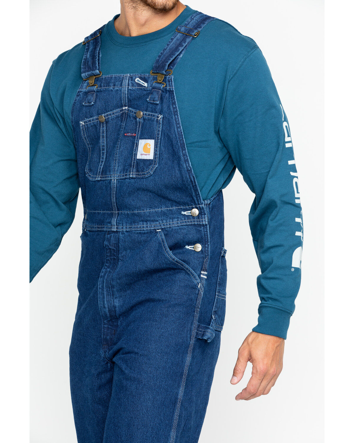 mens carhartt denim overalls