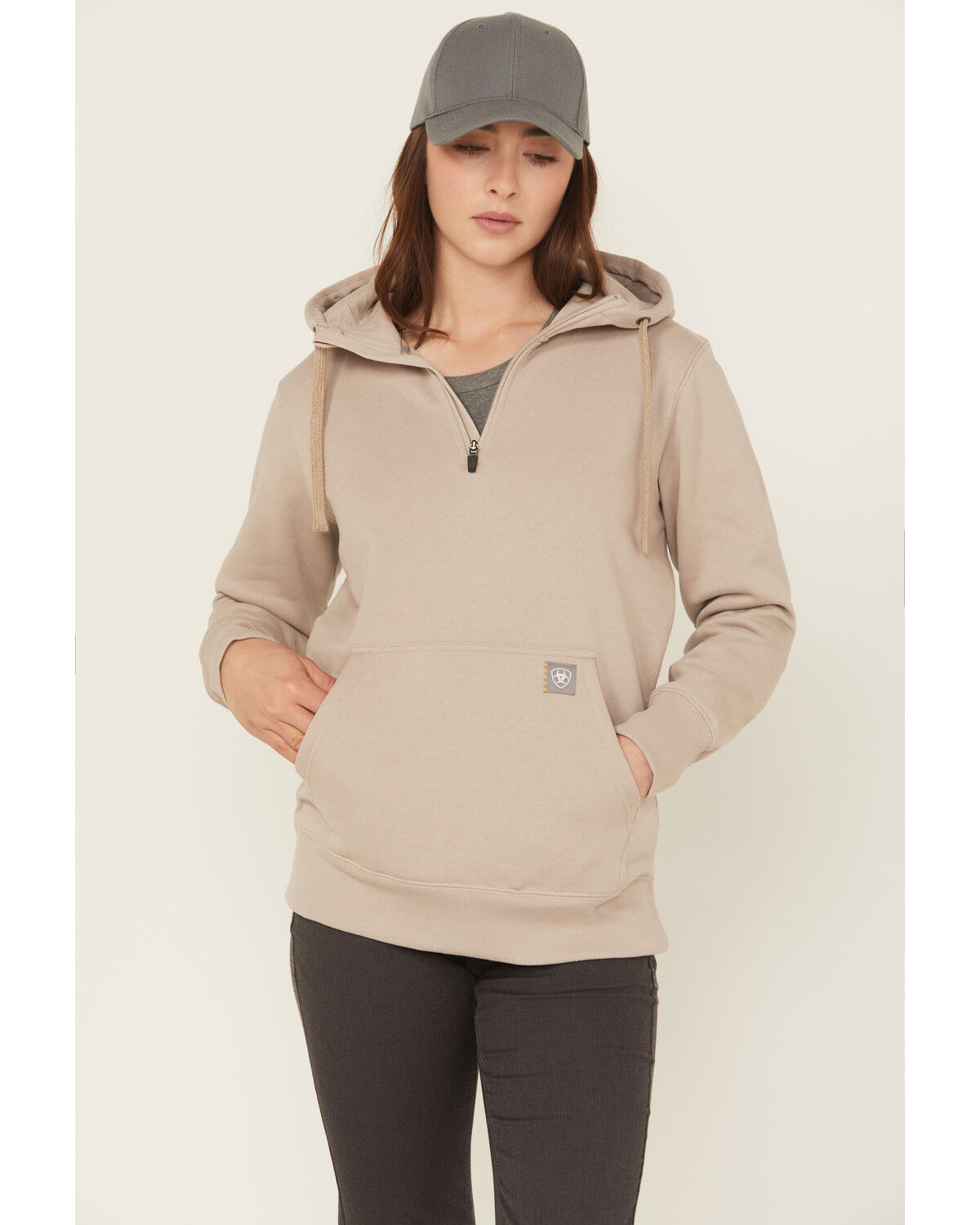 Image #1 - Ariat Women's Rebar Skill Set 1/2 Zip Pullover, Brown, hi-res