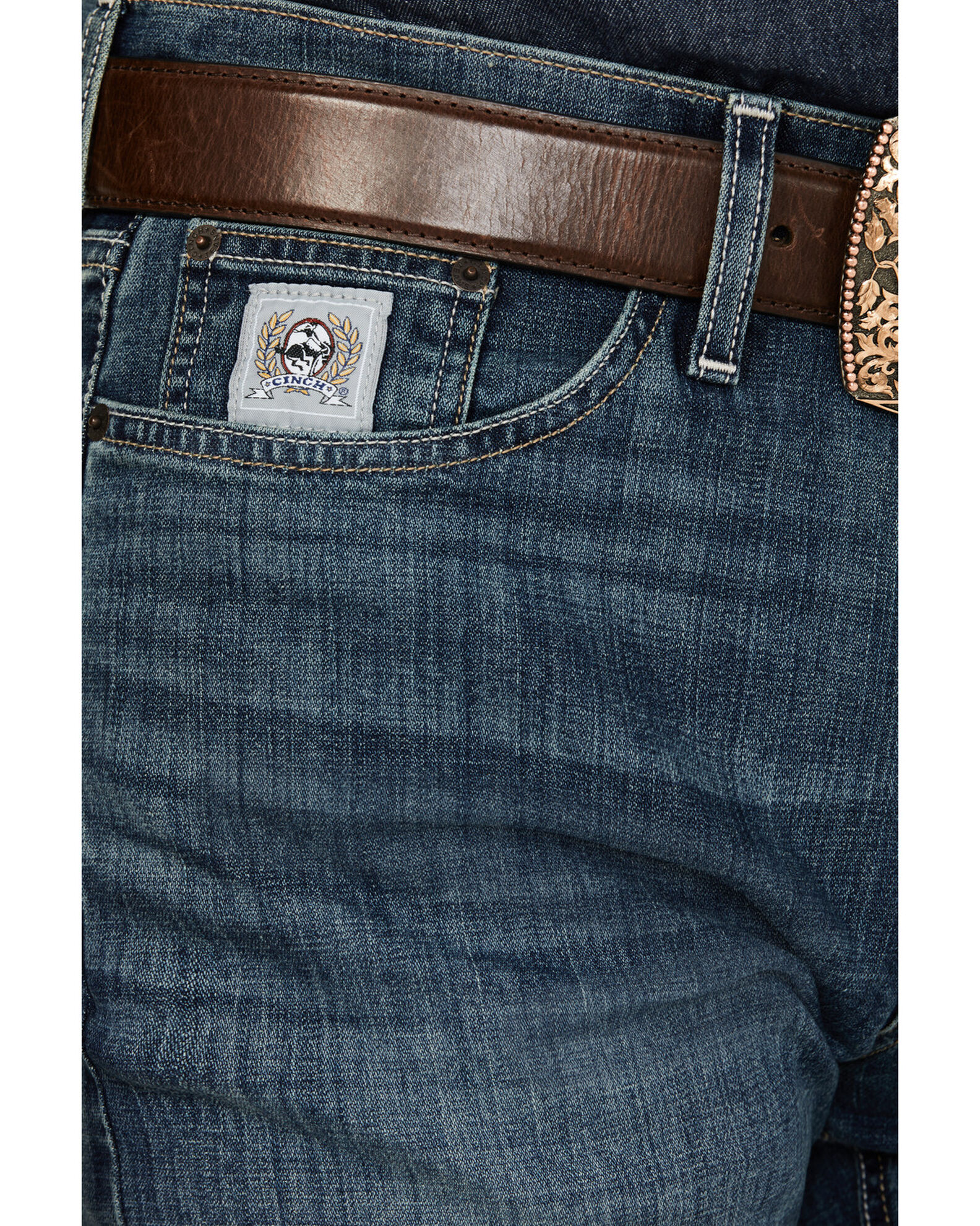 Cinch Men's Silver Label Medium Stonewash Performance Stretch Slim Straight  Denim Jeans | Boot Barn
