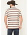 Image #4 - Cowboy Hardware Men's Southwestern Striped Print Short Sleeve Snap Polo, Brown, hi-res