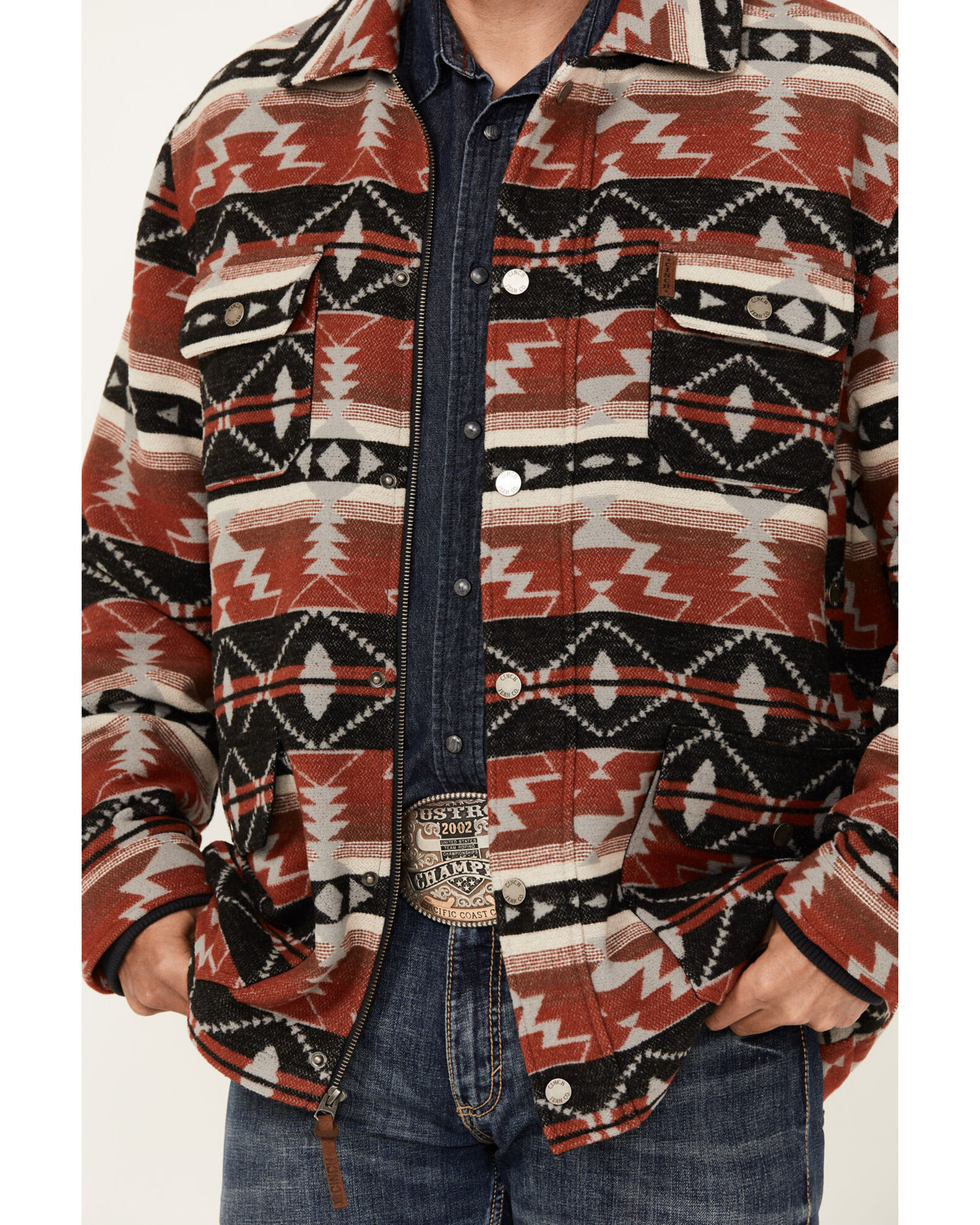 Product Name: Cinch Men's Southwestern Print Wool Twill Frontier Jacket