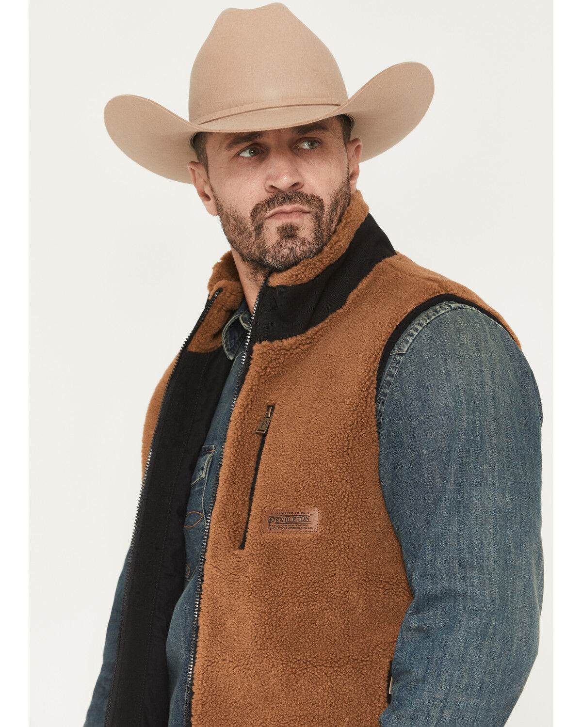 Image #2 - Pendleton Men's Tahuya Harding Berber Vest, Camel, hi-res