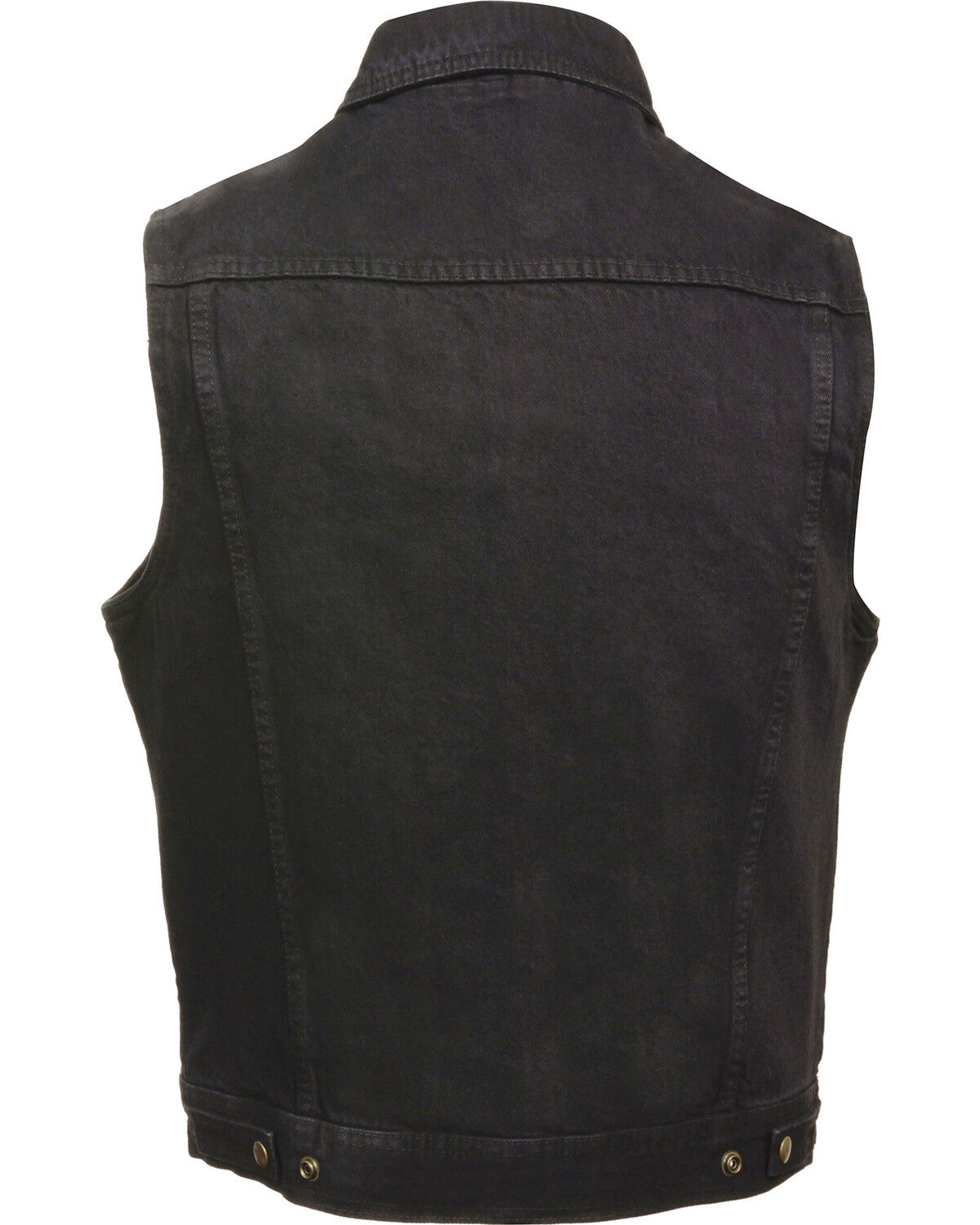 Image #2 - Milwaukee Leather Men's Snap Front Denim Vest with Shirt Collar, Black, hi-res