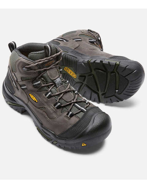 Image #3 - Keen Men's Braddock Waterproof Work Boots - Steel Toe, Forest Green, hi-res