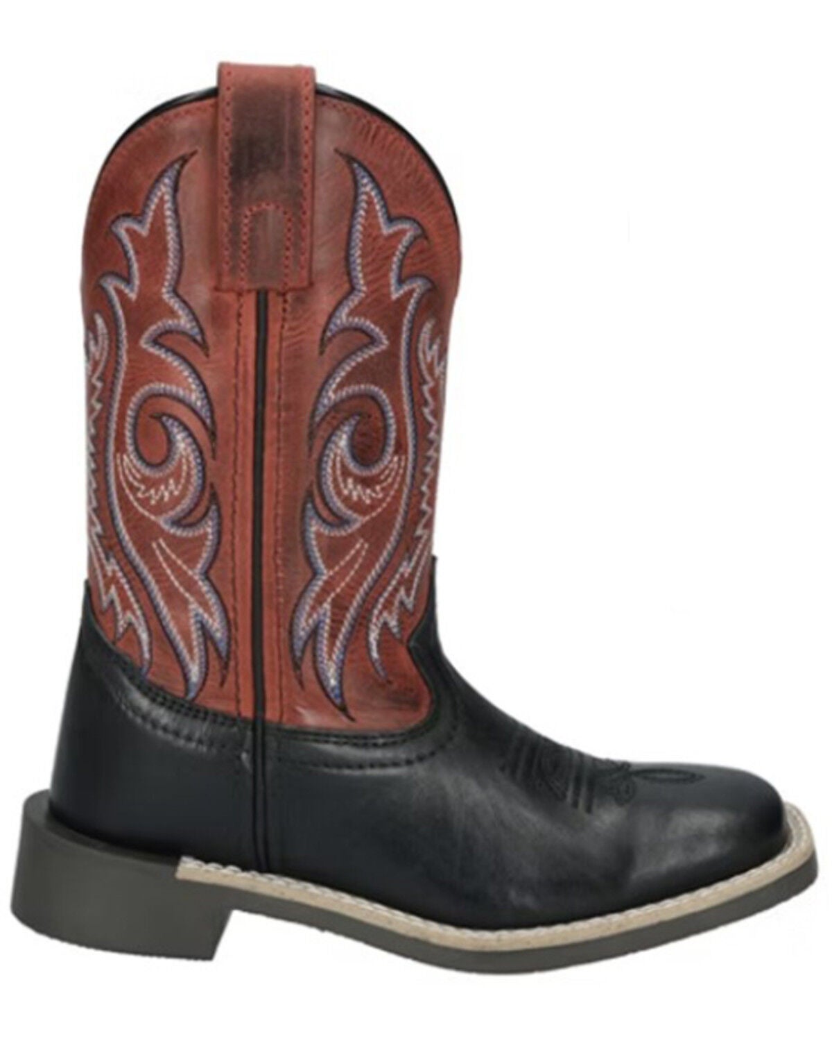 Smoky Mountain Boys' Barrett Western Boots - Broad Square Toe, Black, hi-res