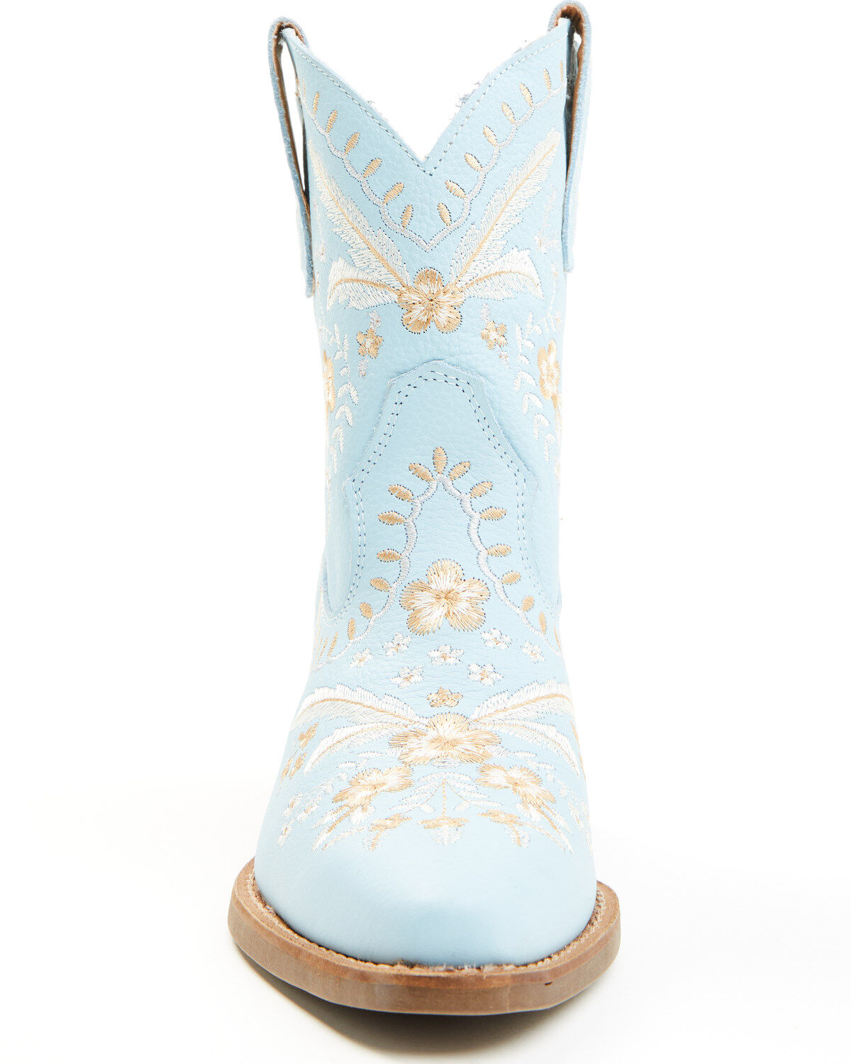Image #4 - Dingo Women's Primrose Embroidered Leather Western Fashion Booties - Snip Toe, Blue, hi-res