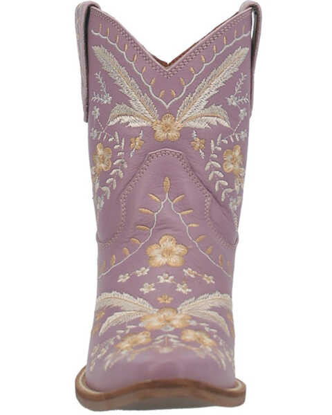 Dingo Women's Primrose Embroidered Floral Western Bootie - Snip Toe, Purple, hi-res